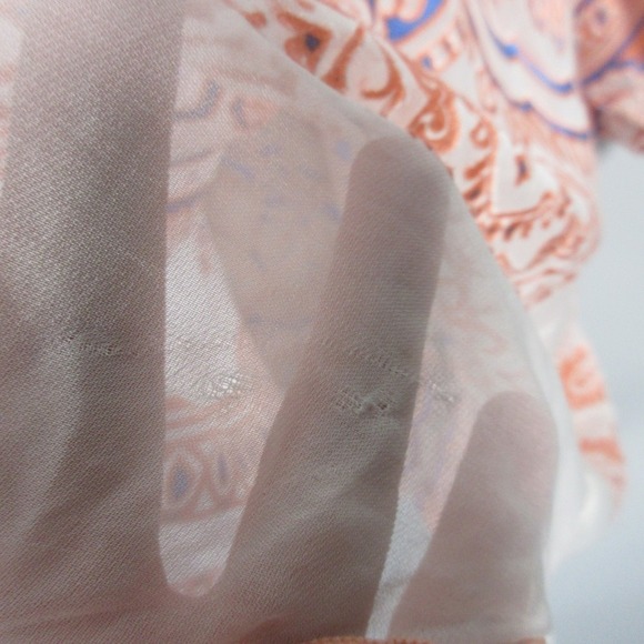 Hale Bob Tunic Top M Pink Silk Viscose Paisley Flowy Blouse Boho Beach Chic 100 - Picture 6 of 12